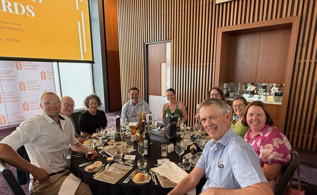 The Ag Ex Team, from left: Leet Wilksch (nominated for the Innovation Award); David Evans; Emma McInerney; Tony Randall; Demi Taylor; Sandy Kimber; Rachel May; Paige Cross; and Mark Stanley